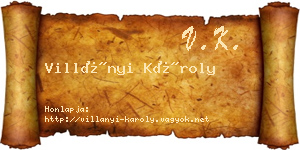 Villányi Károly névjegykártya