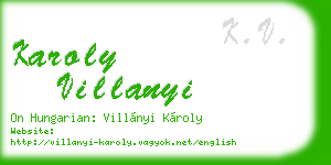 karoly villanyi business card