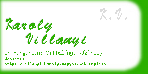 karoly villanyi business card